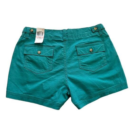 Dockers Women Green Mid Rise Chino Pockets 3” Everyday Shorts Size 10 NEW - Picture 4 of 13